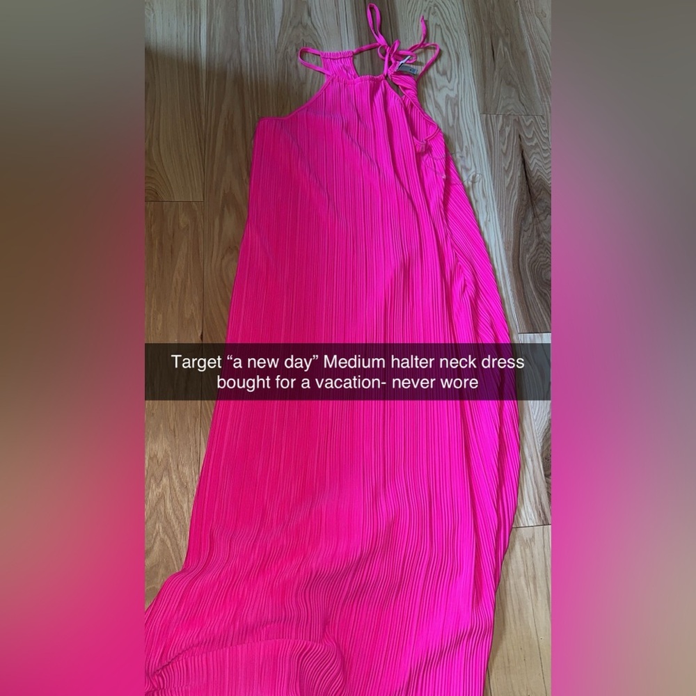 A new day bright pink halter dress